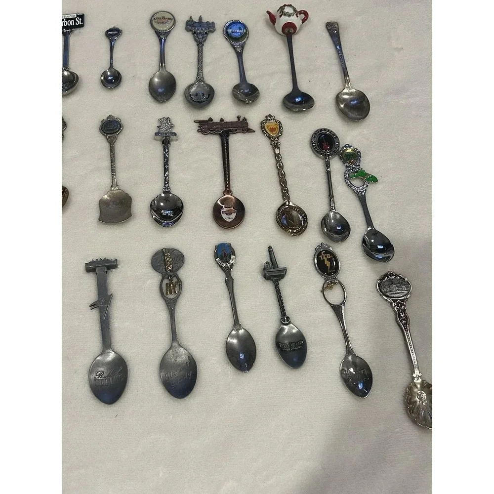 Lot of 45 Collectors Spoons. All Different‎ No Duplicates. Some Vintage